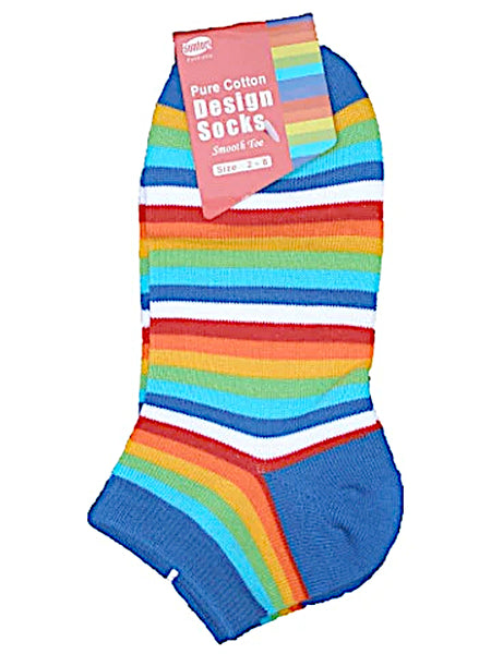 Rainbow stripe pattern ankle socks