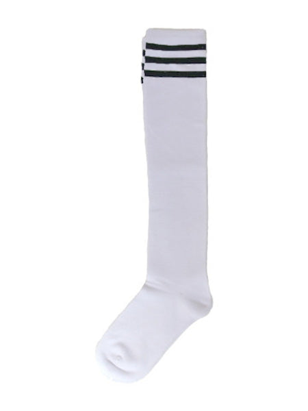 Three stripe pattern multi-colour knee-high socks