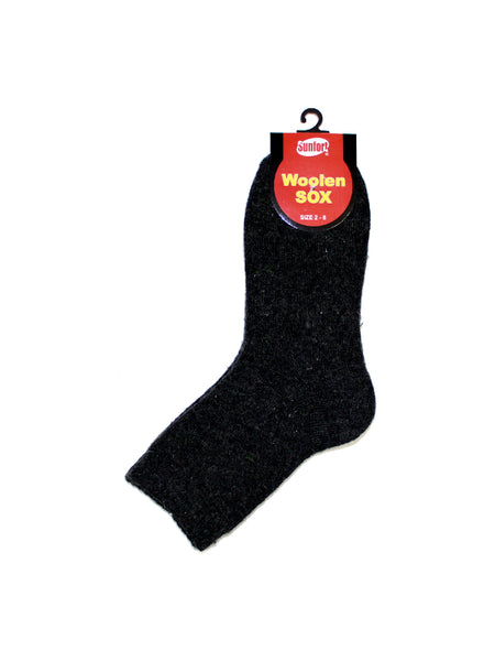 Thick wool socks, mid-calf with floral pattern