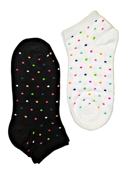 Rainbow dots pattern ankle socks