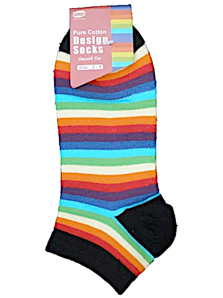 Rainbow stripe pattern ankle socks