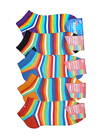 Rainbow stripe pattern ankle socks