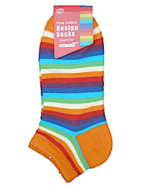 Rainbow stripe pattern ankle socks