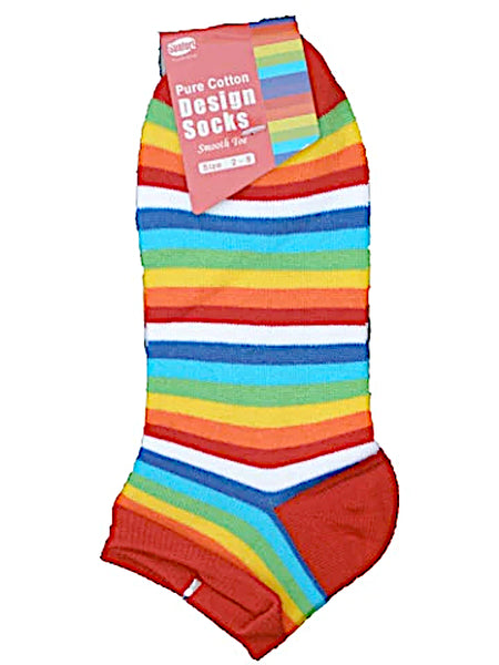 Rainbow stripe pattern ankle socks