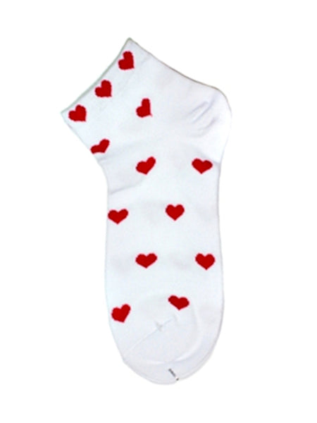 Hearts pattern ankle socks