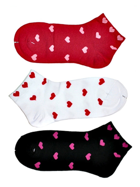 Hearts pattern ankle socks