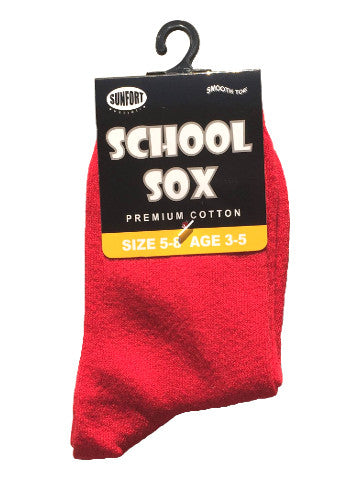 Kids crew socks, RED
