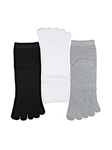 Plain colour three-quarter toe socks