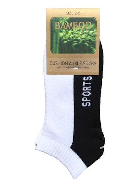 Bamboo cushioned sports ankle socks