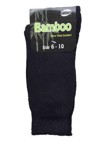 Mens outdoor work socks, size 6-10, bamboo, BLACK