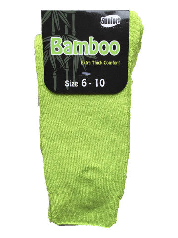 Mens outdoor work socks, size 6-10, bamboo, HI-VIS GREEN