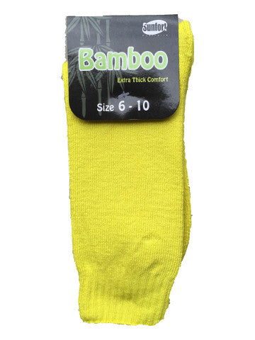 Mens outdoor work socks, size 6-10, bamboo, HI-VIS YELLOW